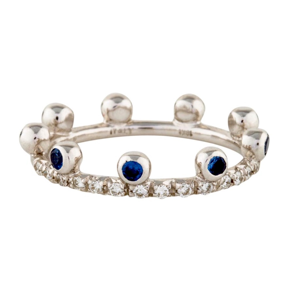 Favero 18K Sapphire & Diamond Crown Ring